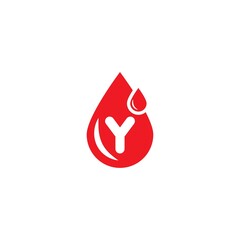 y letter blood logo design.World Blood Donor Day vector background. Awareness poster with red paper cut blood drop. 14 june. Hemophilia day concept