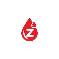 z letter blood logo design.World Blood Donor Day vector background. Awareness poster with red paper cut blood drop. 14 june. Hemophilia day concept
