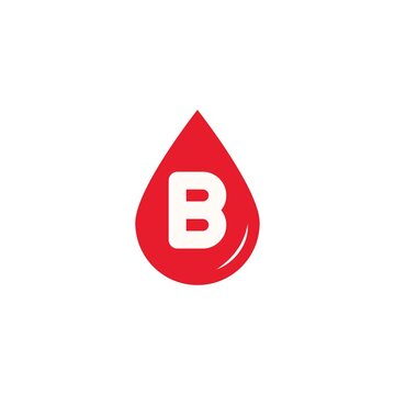 B Letter Blood Logo Design.World Blood Donor Day Vector Background. Awareness Poster With Red Paper Cut Blood Drop. 14 June. Hemophilia Day Concept
