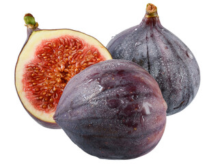 Sliced figs closeup isolated