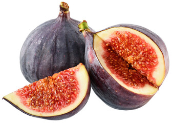 Sliced figs closeup isolated