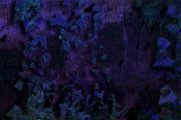 Ilustración de un bosque oscuro, misterioso y mágico con enredaderas colgando y obstruyendo el camino. © mavicfe