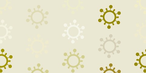 Light Green, Yellow vector texture with disease symbols.
