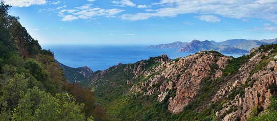 Corsica-panoramic outlook at the Calanche