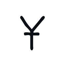 Obraz premium Yuan doodle icon money coin Chinese logo sign symbol emblem element Cute cartoon design game economical style Fashion print for clothes apparel greeting card banner online store bank poster flyer