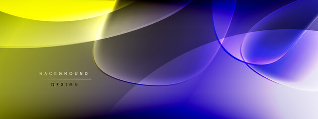 Vector abstract background - liquid bubble shapes on fluid gradient with shadows and light effects. Shiny design template for text