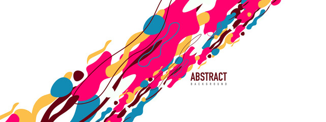 Trendy liquid style shapes abstract design, dynamic vector background for placards, brochures, posters, web landing pages, covers or banners