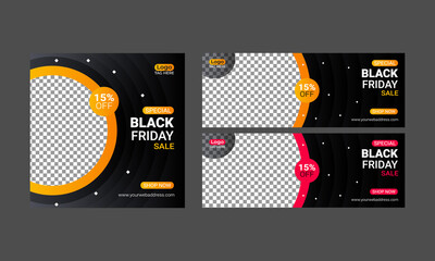 Balck friday social media  post banner  And cover design template