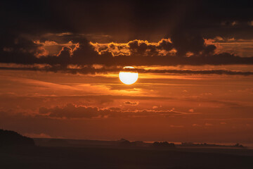 red sunset and clouds