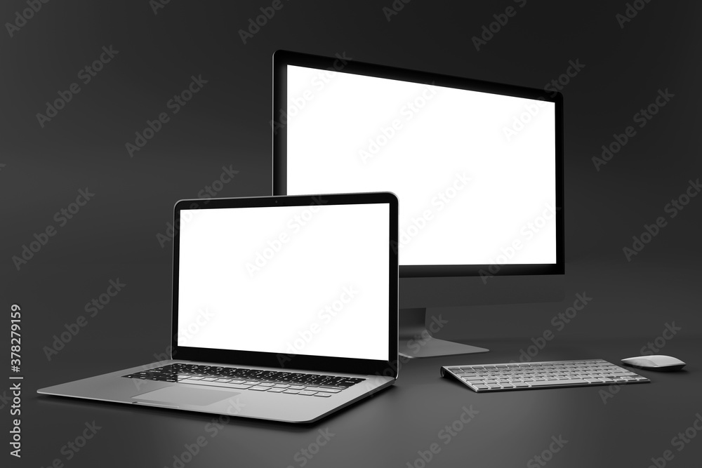 Poster mock up of device - 3d rendering