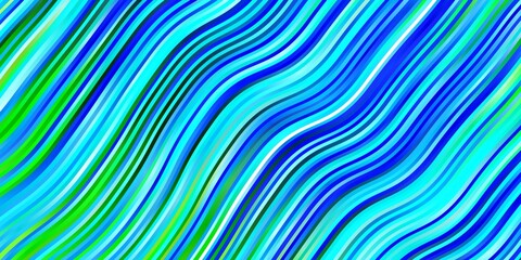 Light Blue, Green vector background with curves. Abstract gradient illustration with wry lines. Pattern for commercials, ads.