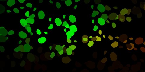 Dark green vector background with random forms.