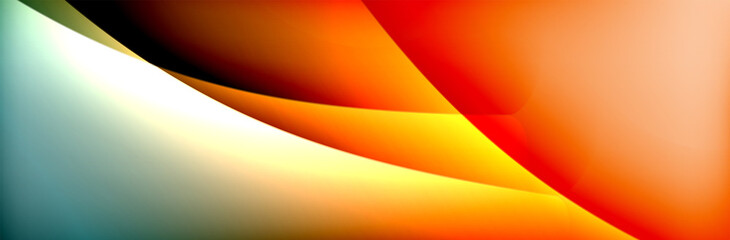 Fluid gradient neon color waves, vector abstract background