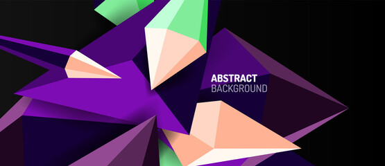 3d low poly abstract shape background vector illustration