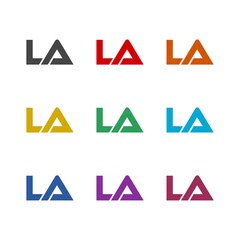 LA letter logo, color set