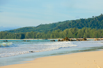 beautiful sea, sand and blue sky in Kao Lak, Thailand