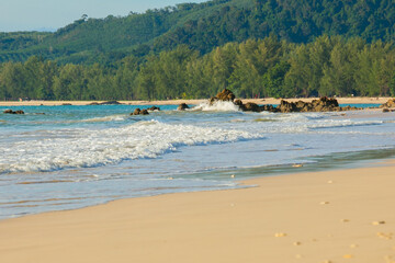 beautiful sea, sand and blue sky in Kao Lak, Thailand