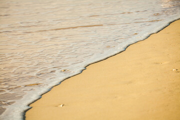 view of a beach before sunset in Thailand.