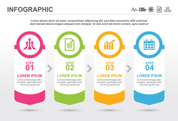 Business infographic template design with 4 options