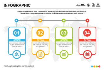 Presentation business infographic template with 4 options or steps