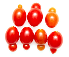 red cherry tomatoes on a white background