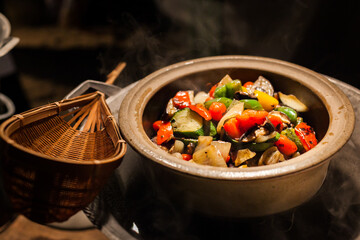 Stir-fried mixed vegetables are served for dinner.
