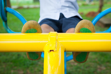 Children playground park in school at Thailand.