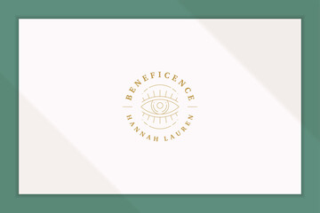 Outline logo of open eye with eyelashes line style