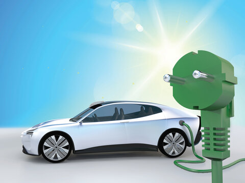 electric car green power plug