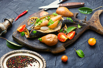 Baked fish mackerel