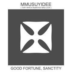 vector icon with african adinkra symbol Mmusuyidee. Symbol of good fortune and sanctity