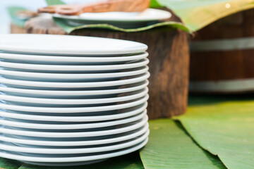 white plate in wedding party.