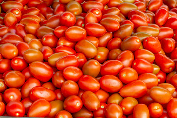 ripe tomatoes in market
