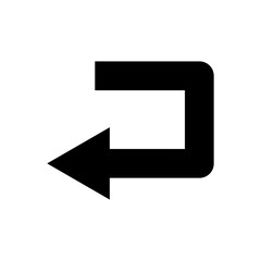 Sharp left turn icon. Design template vector