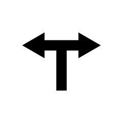 T-junction arrow icon. Design template vector