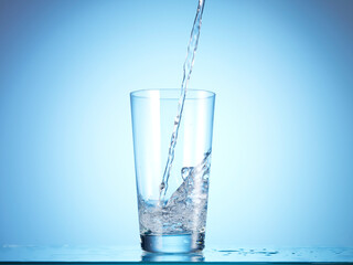 Water being poured into glass