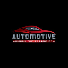 automotive car window tint logo design template modern vector