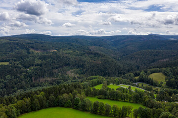 Fototapeta premium Bird's Eye View. Summer Scenic Landscape