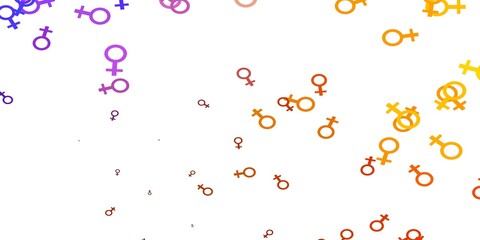 Light Blue, Red vector template with businesswoman signs.