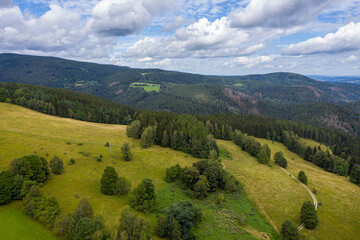 Obraz premium Bird's Eye View. Summer Scenic Landscape