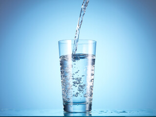 Water being poured into glass