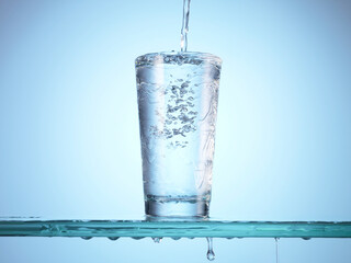 Water being poured into glass