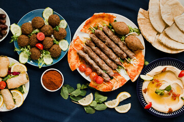 Middle Eastern food: typical dishes  