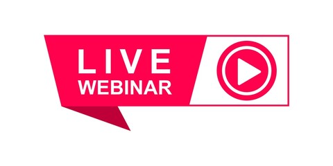Live Webinar concept for Button, icon, emblem label Vector illustration