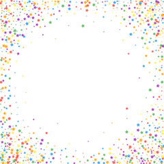 Festive confetti. Celebration stars. Rainbow brigh