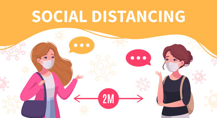 Social Distancing Infographic Poster