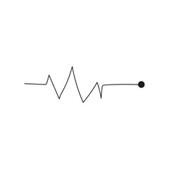 Creative vector illustration of heart line cardiogram isolated on background. Art design health medical heartbeat pulse. Abstract concept graphic element.