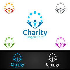 Helping Hand Charity Foundation Creative Logo for Voluntary Church or Charity Donation