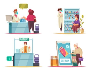  Pharmacy Concept Icons Set