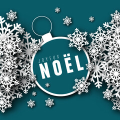 joyeux no&euml;l et flocon de neige